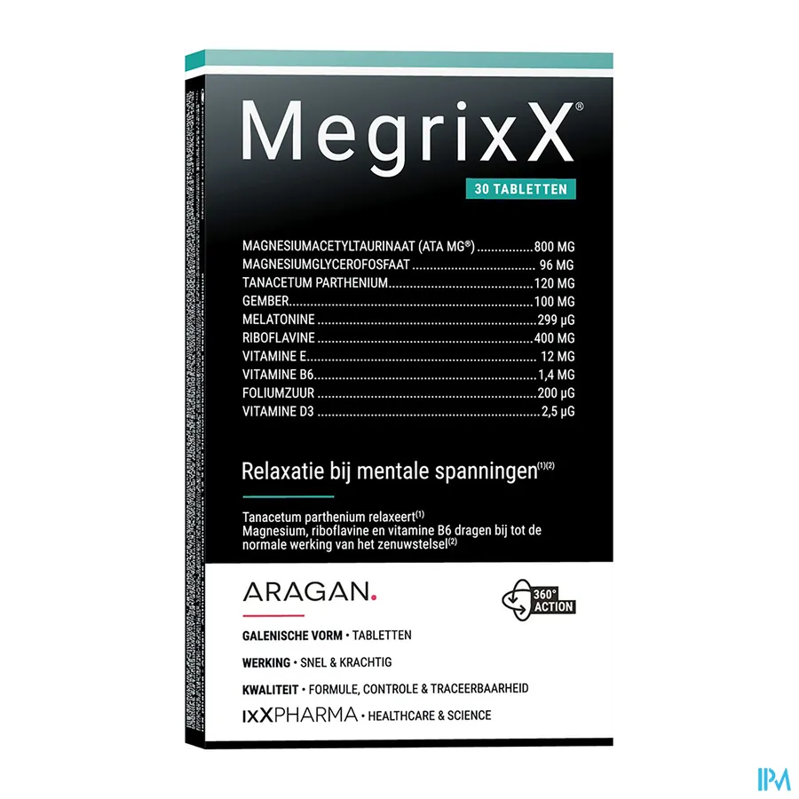 packshot van MegrixX 30 tabletten
