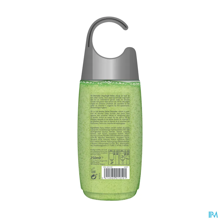 packshot van Dermalex Shower Gel Detox voor Normale Huid Flacon 250 ml