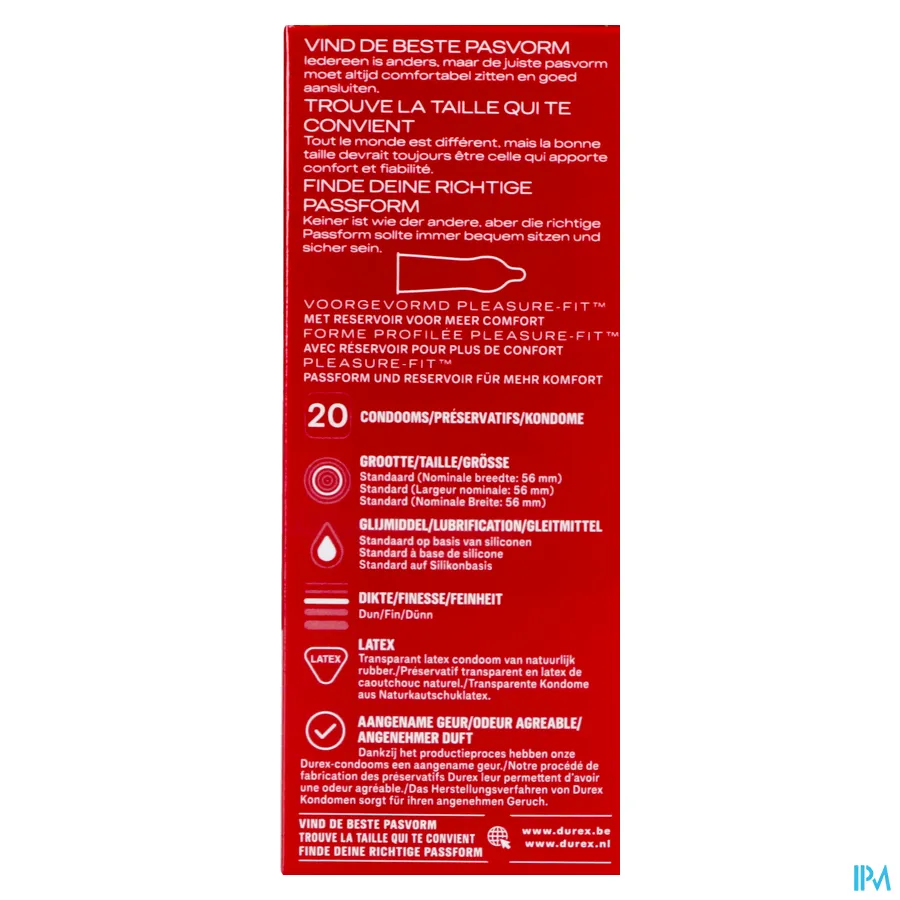 packshot van Durex Thin Feel Condooms 20 stuks