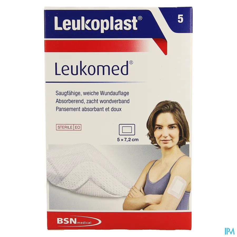 packshot van Leukoplast Leukomed 5 x 7,2 cm 5 stuks