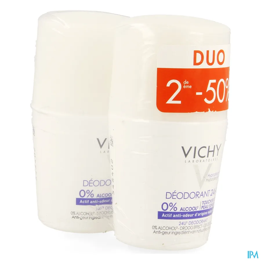 packshot van Vichy Deo Roller 24u zonder Aluminiumzouten Duo Promo* 2 x 50 ml