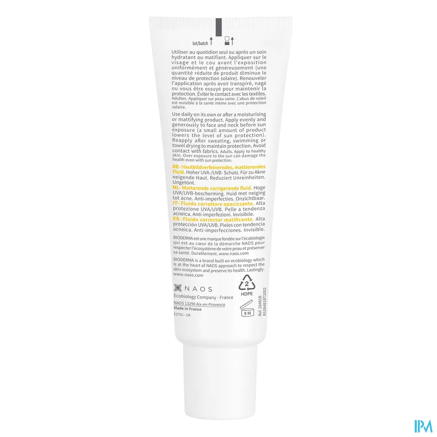 productshot van Bioderma Photoderm Akn Mat SPF30 Zonnemelk 40 ml