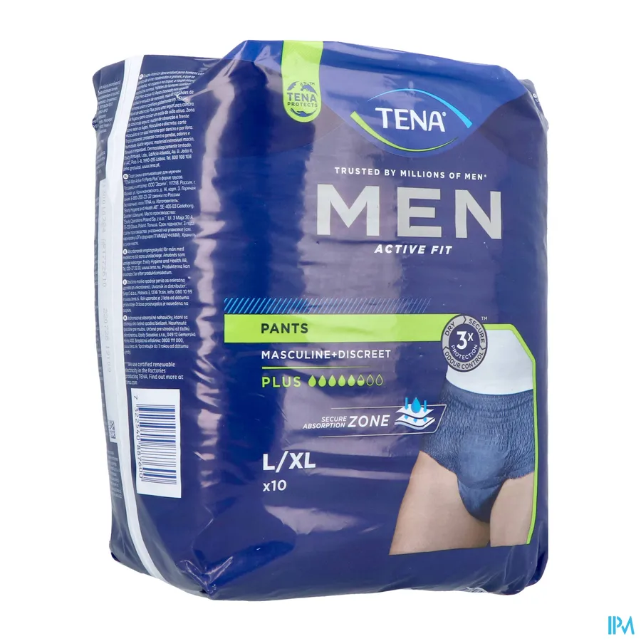 packshot van TENA Men Active Fit Pants Plus L/XL - 10 stuks