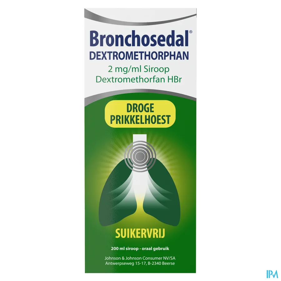 packshot van Bronchosedal Dextromethorphan Zonder Suiker 200ml siroop