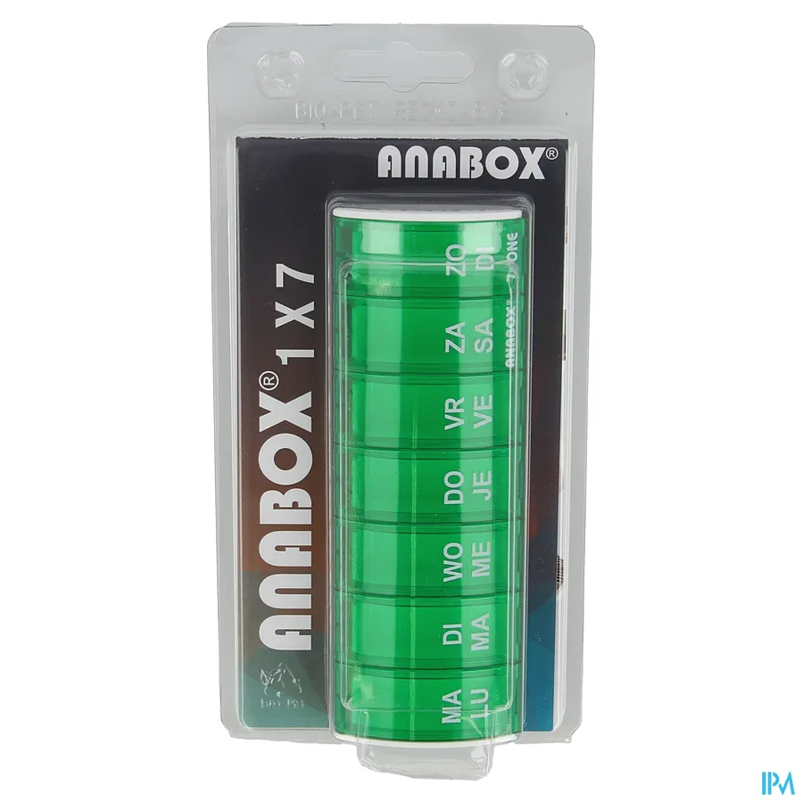 packshot van Anabox Pildoos Week Groen 1 stuk