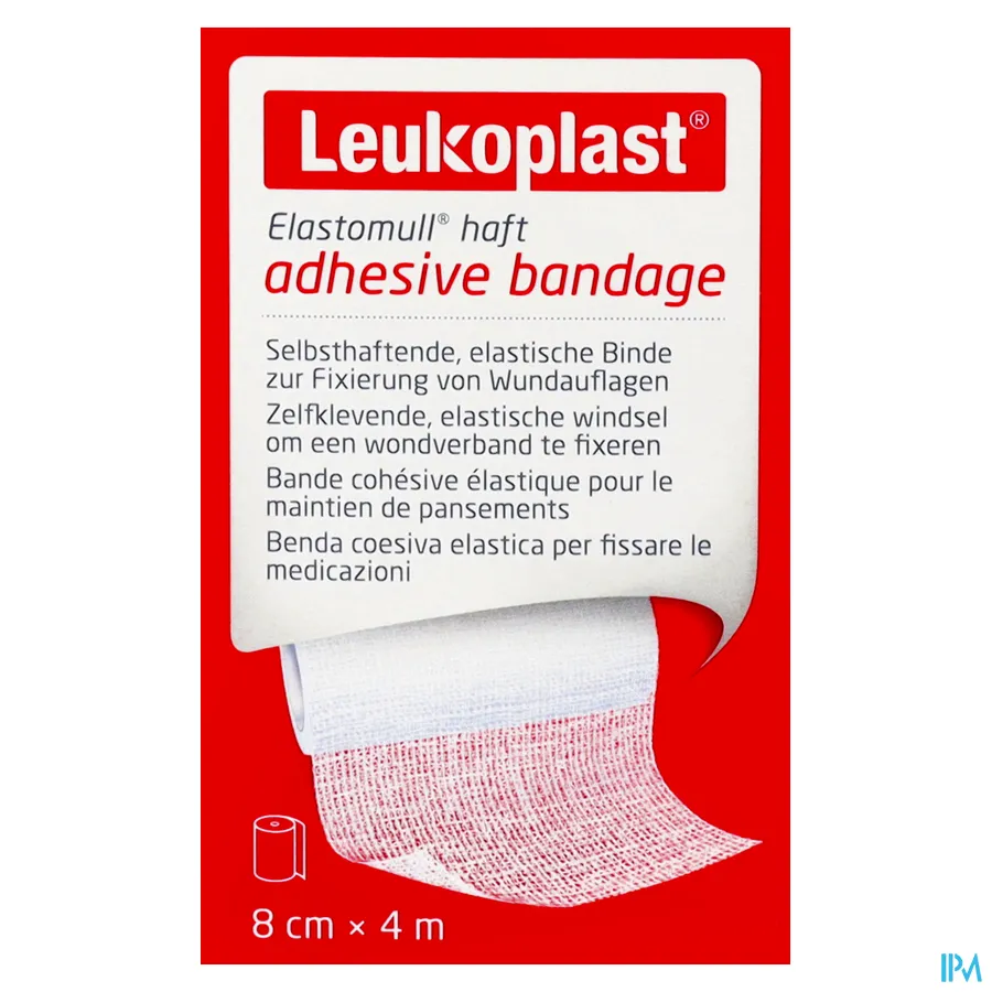 packshot van Elastomull Haft 8cmx4m 1 Leukoplast