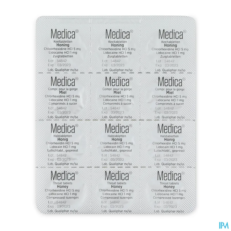 productshot van Medica Keeltabletten Honing 36 zuigtabletten