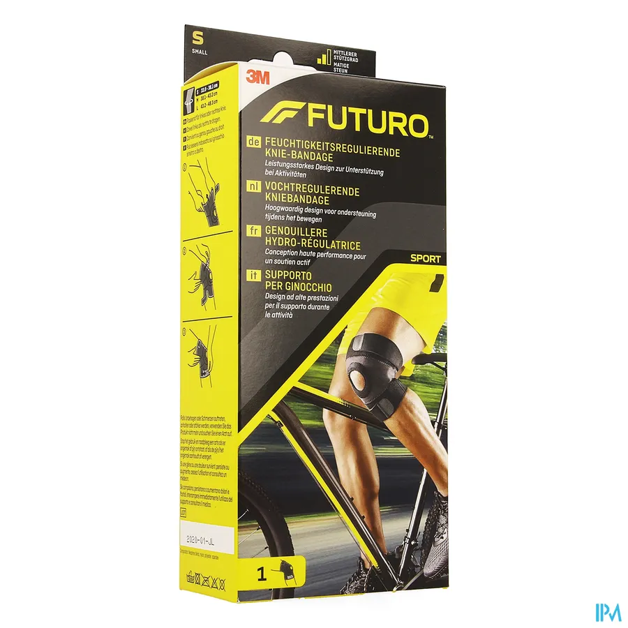 packshot van Futuro Sport Vochtregulerende Kniebandage Maat Small (Middelmatige Steun)
