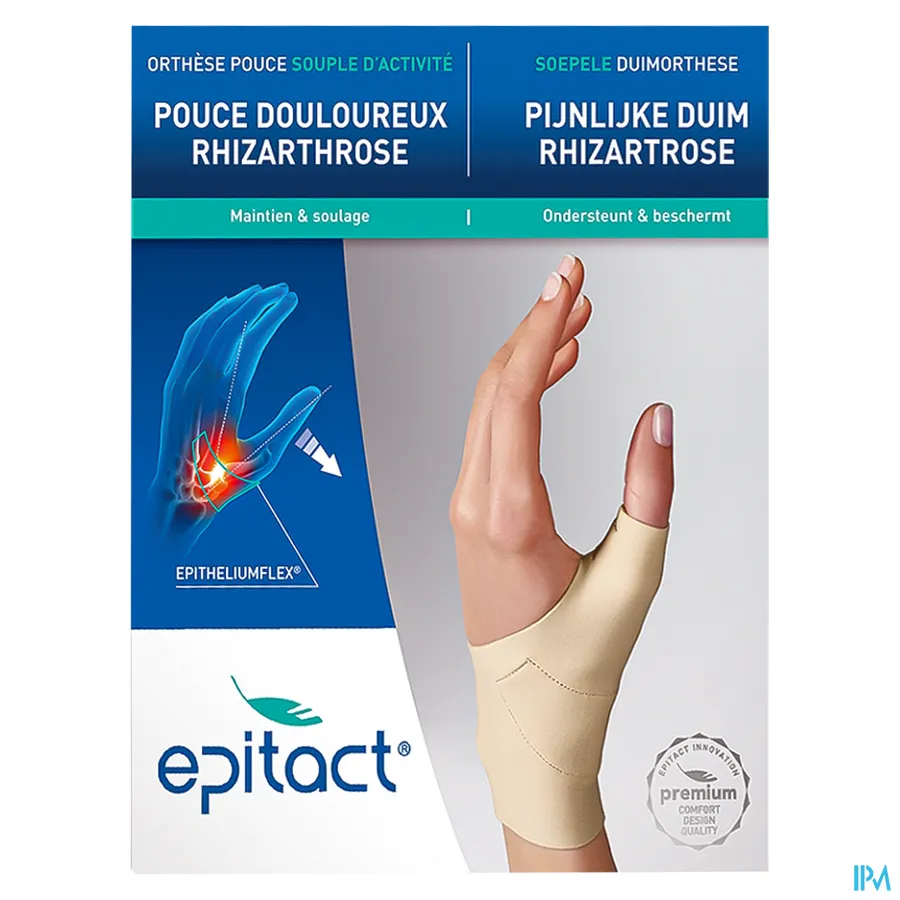 packshot van Epitact Soepele Proprioceptieve Orthese voor Pijnlijke Duim, Rhizartrose voor Rechterhand Small