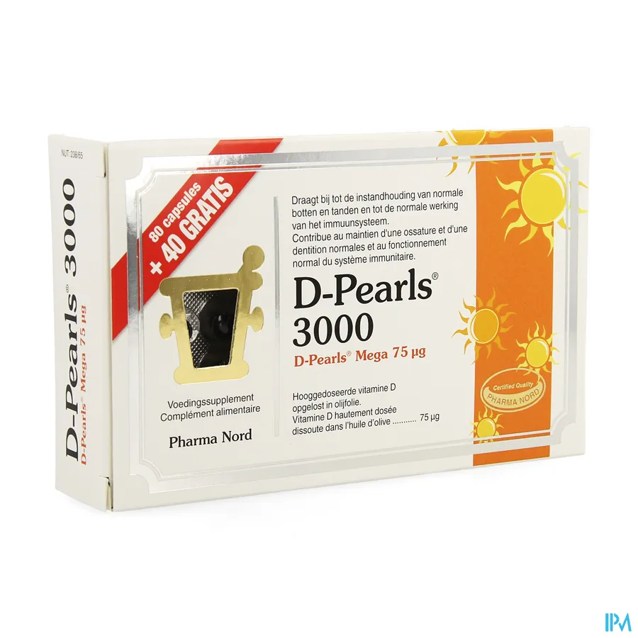 packshot van D-pearls 3000 Caps 80 + Caps 40 Promo Pack