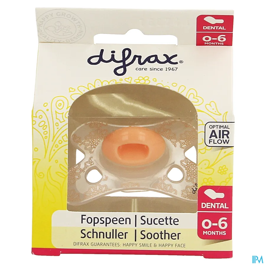 packshot van Difrax Fopspeen Sil Mini-Dental Girl 0-6m