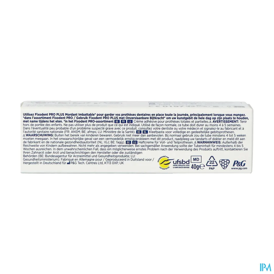 packshot van Fixodent Proplus Unbeatable Bite Tube 40g