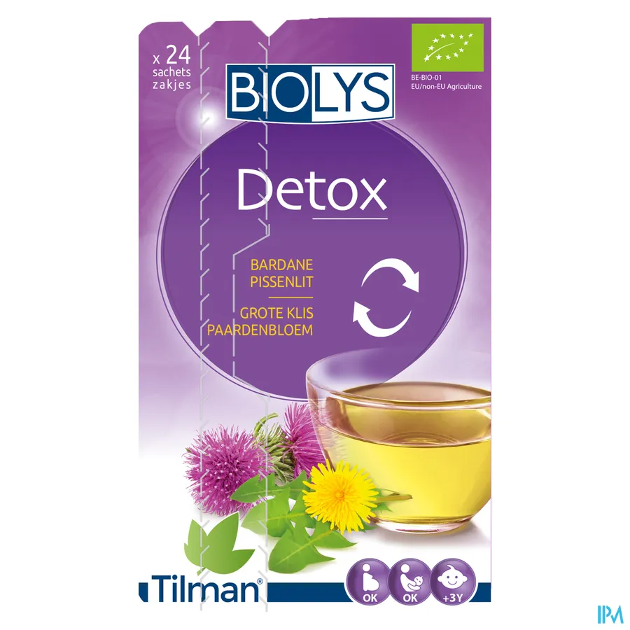 packshot van Tilman Biolys Detox Klis-Paardenbloem 24 zakjes