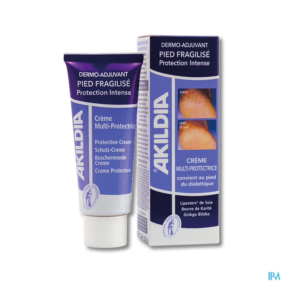 productshot van Akileïne Akildia Algemene Beschermende Crème voor de Diabetische Voet Tube 75 ml