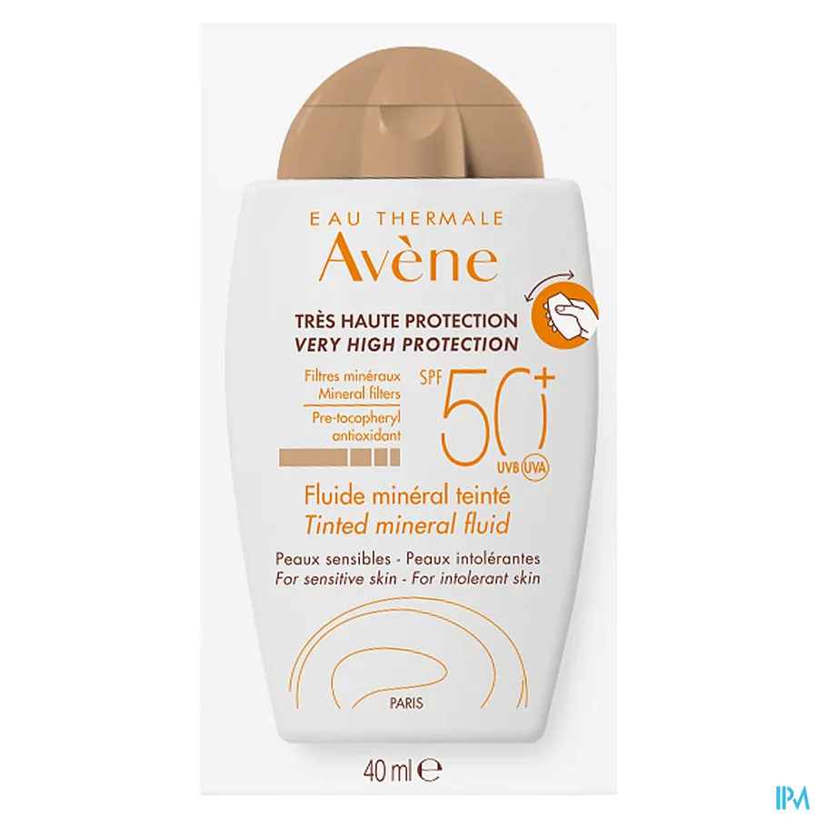 packshot van Avène Waterbestendige Minerale Zonnefluide met SPF 50+ zonder Parfum Tube 40 ml