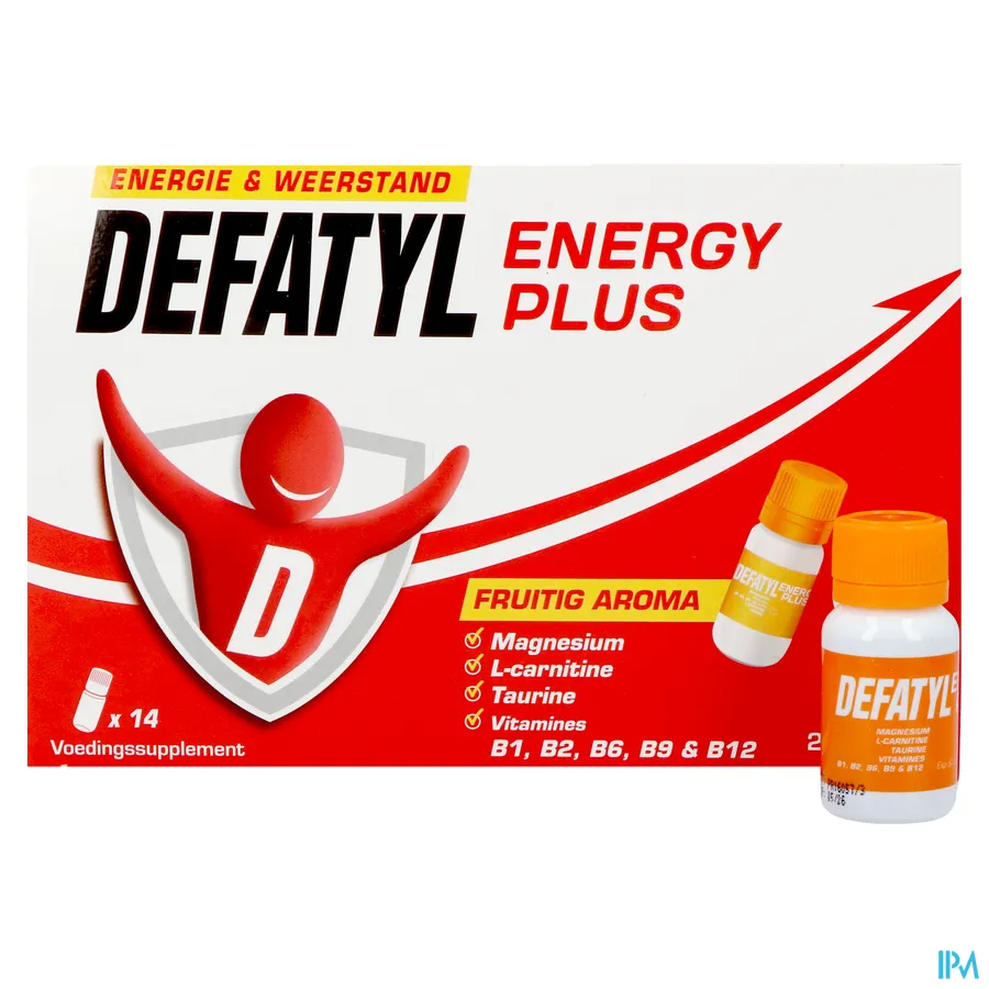 productshot van Defatyl Energy Plus voor Energie en Weerstand Ampulle 14 x 15 ml