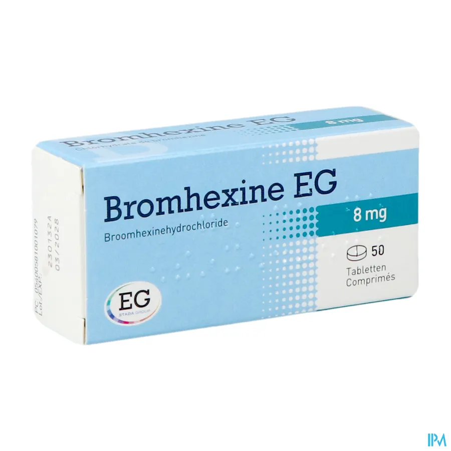 packshot van Bromhexine EG 8mg 50 tabl