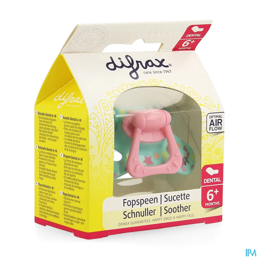 packshot van Difrax Fopspeen Sil Dental Girl +6 m