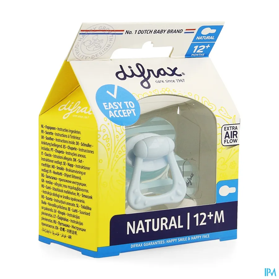 packshot van Difrax Fopspeen Natural 12m+