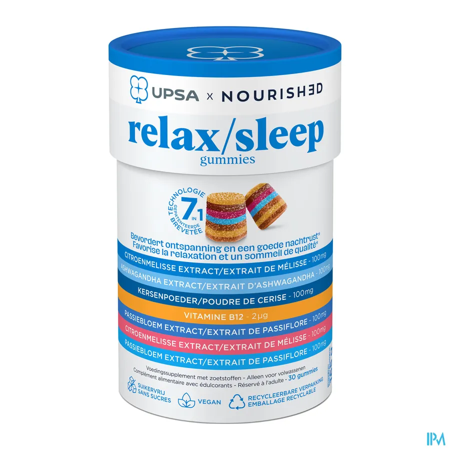 packshot van Upsa Nourished Relax/sleep Gummies 30