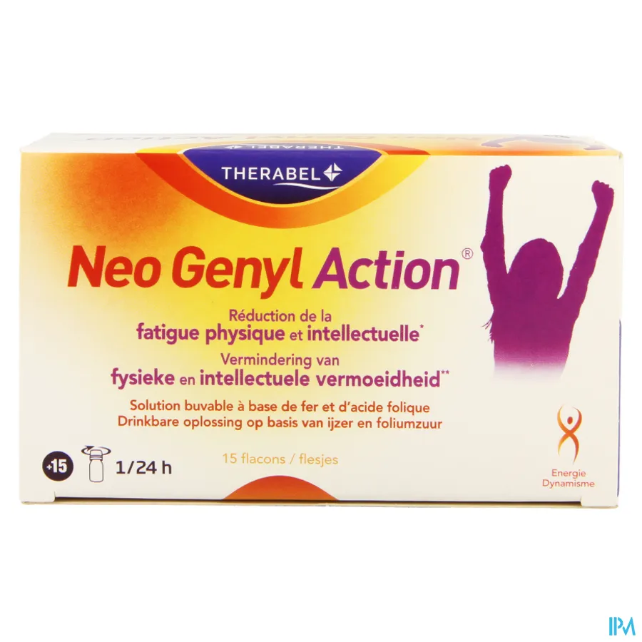 packshot van Neogenyl Action tegen Fysieke en Intellectuele Vermoeidheid 15 Flacons