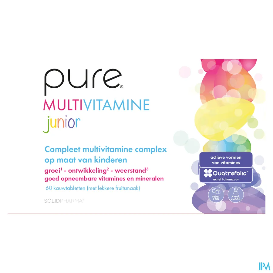 packshot van Pure Multivitamine Junior Kauwtabl 60