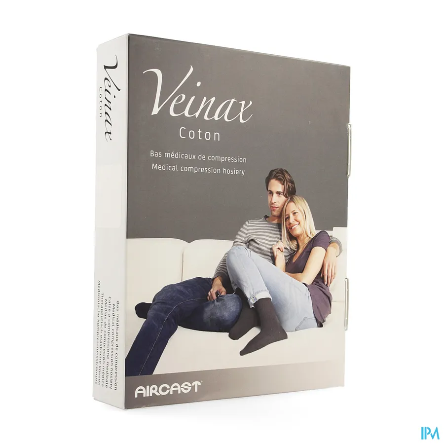 packshot van Veinax Therapeutisch Elastische Kousen 15-20 mmHg Man Kous Katoen Zwart Maat 2L 1 Paar