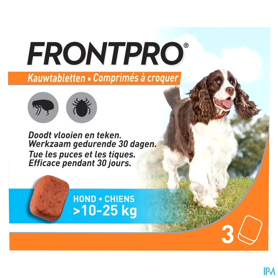 packshot van Frontpro Kauwtabletten 68 mg Hond >10-25 kg 3 kauwtabletten