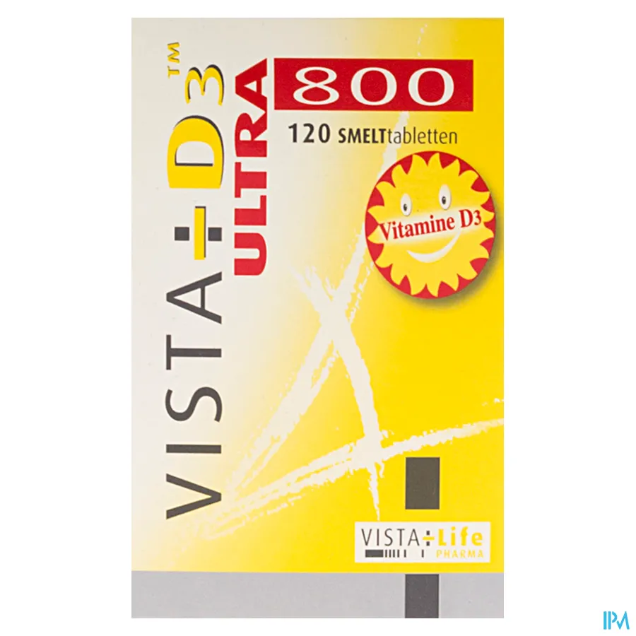 packshot van Vista-D3 Ultra 800 IE Vitamine D 3 120 Smelttabletten