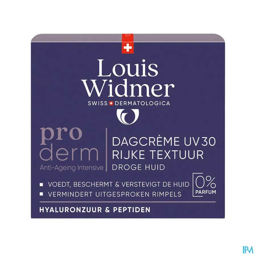 packshot van Louis Widmer Proderm Dagcrème UV 30 Rijke Textuur 50 ml - zonder parfum