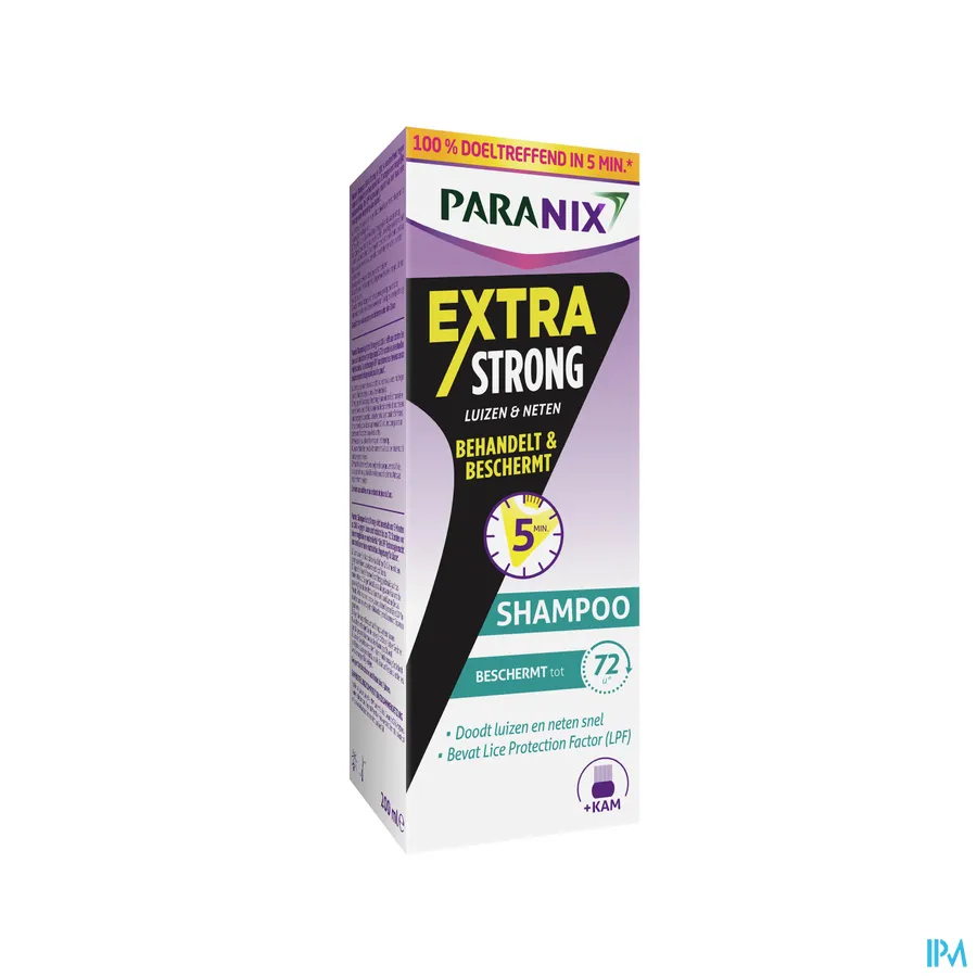 packshot van Paranix Extra Strong Shampoo + Kam 200 ml