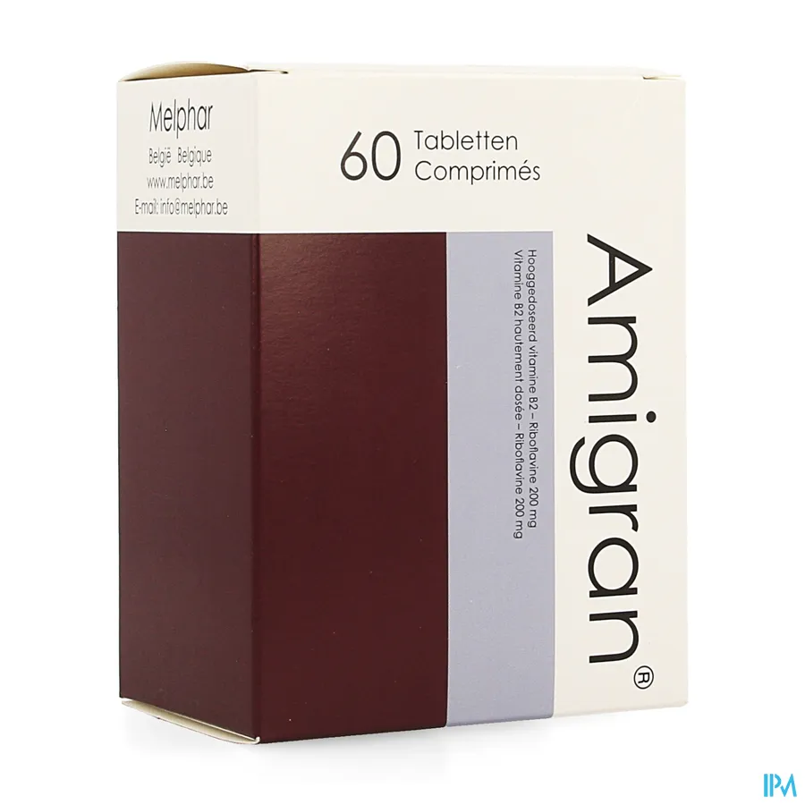 packshot van Amigran 60 tabletten