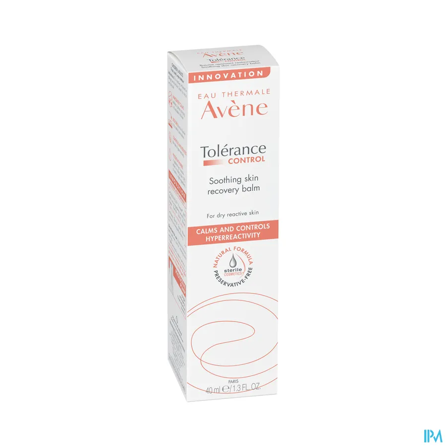 packshot van Avène Tolérance Control Verzachtende Recovery Balsem voor Droge Reactieve Huid Tube 40 ml