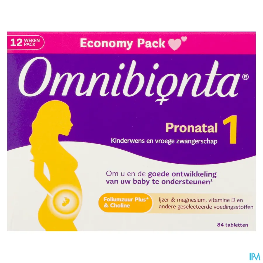 packshot van Omnibionta Pronatal 1 84 tabletten