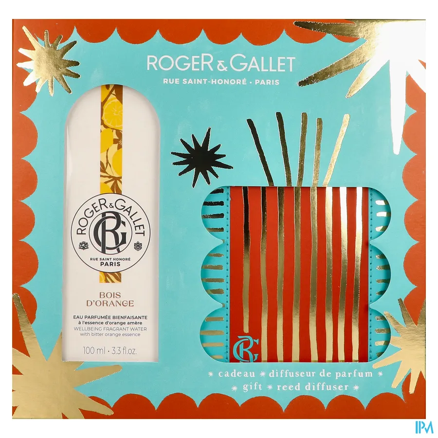 packshot van Roger & Gallet Geparfumeerd Water + Geurstokjes Geschenkset Bois d'Orange