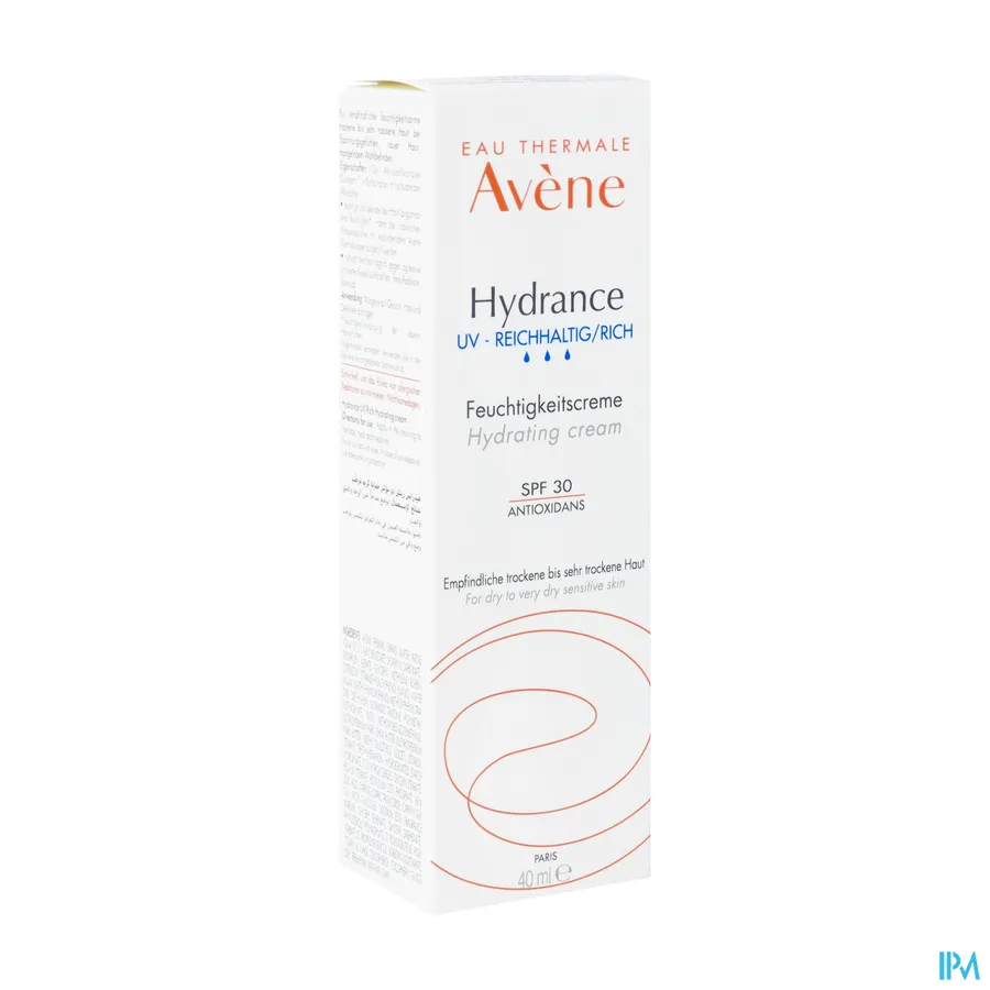 packshot van Avène Hydrance UV Rijke Hydraterende Crème SPF30 40 ml