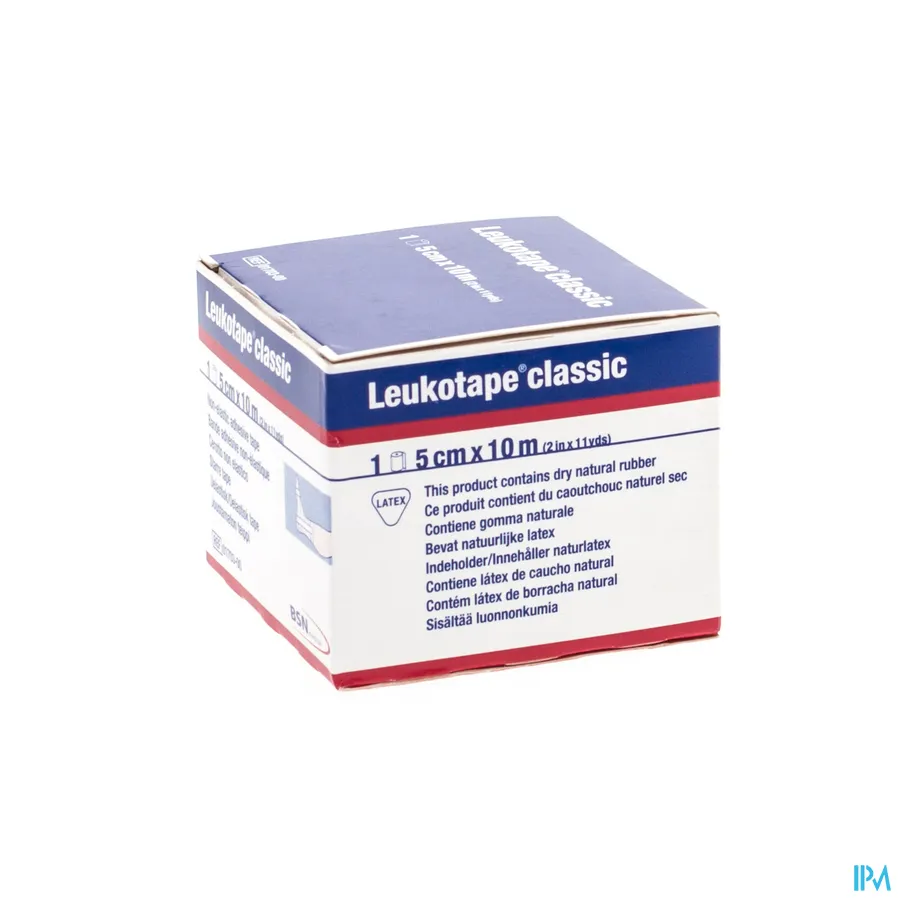 packshot van Leukotape Classic Wit 5 cm x 10 m 1 stuk