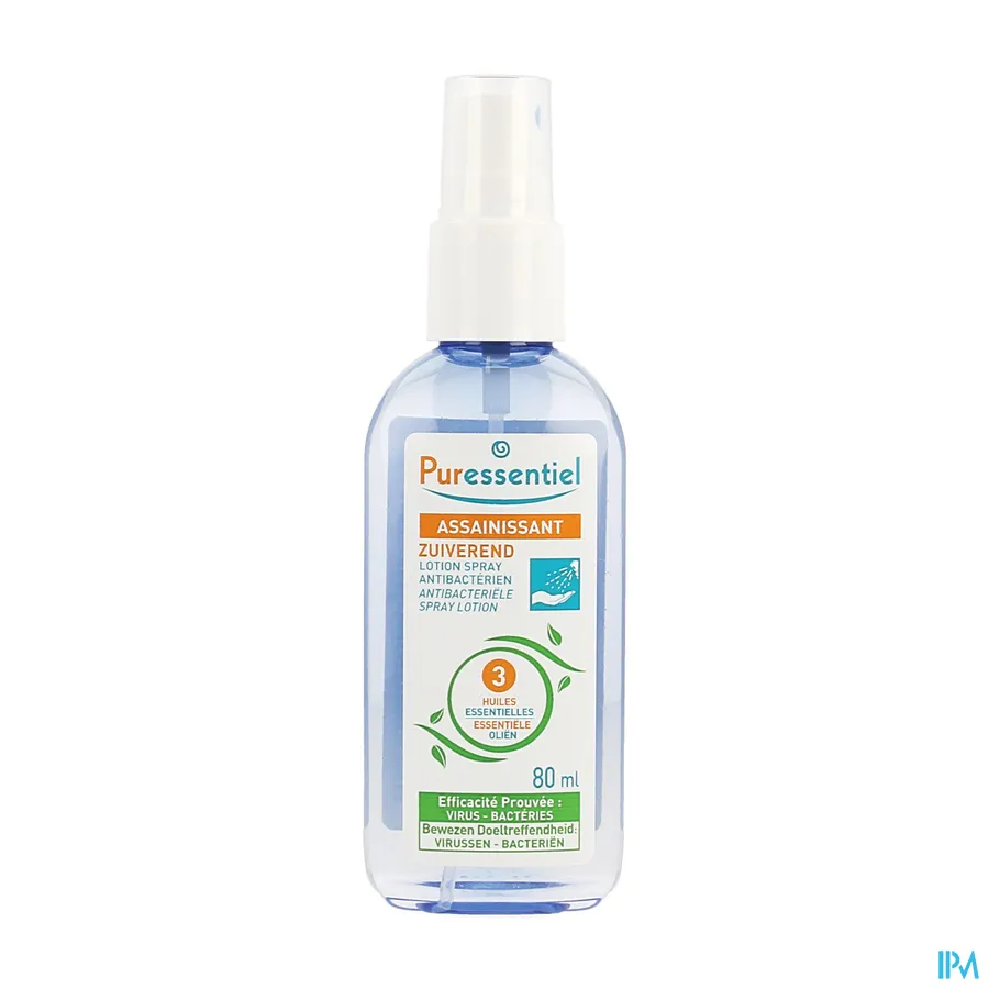 productshot van Puressentiel Zuiverende Antibacteriële Spray Lotion 80 ml