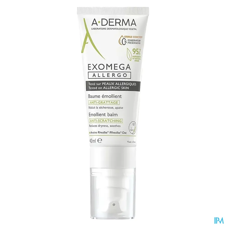 packshot van A-Derma Exomega Allergo Emolliërende Balsem 40 ml