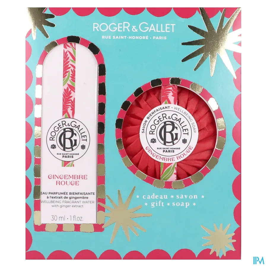 packshot van Roger & Gallet Kerstset Ging. Rouge 30ml + Zeep 100g