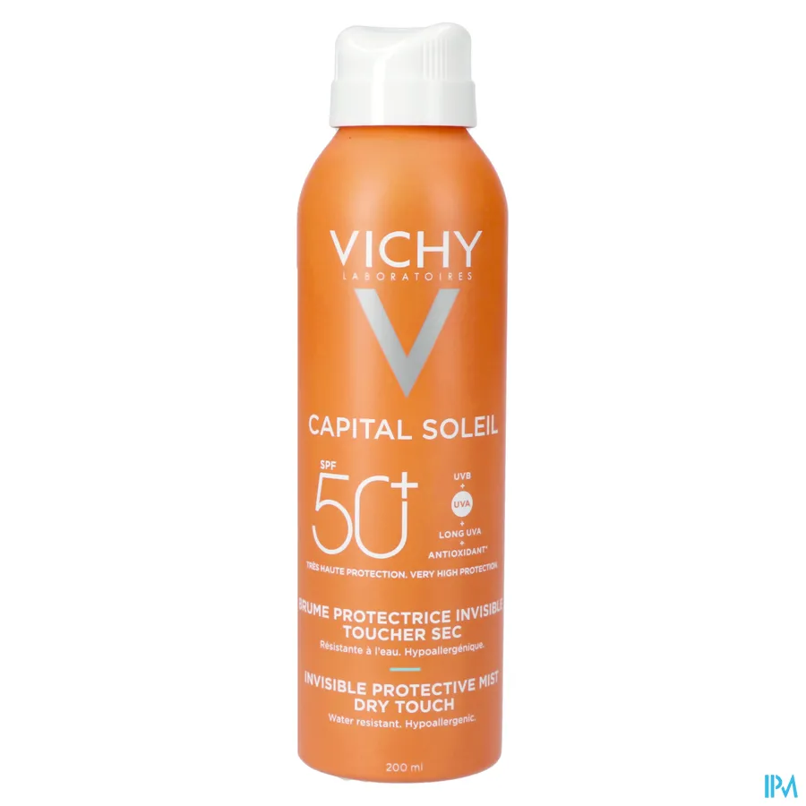 packshot van Vichy Ideal Soleil Onzichtbare Hydraterende Zonnemist met SPF 50 200 ml