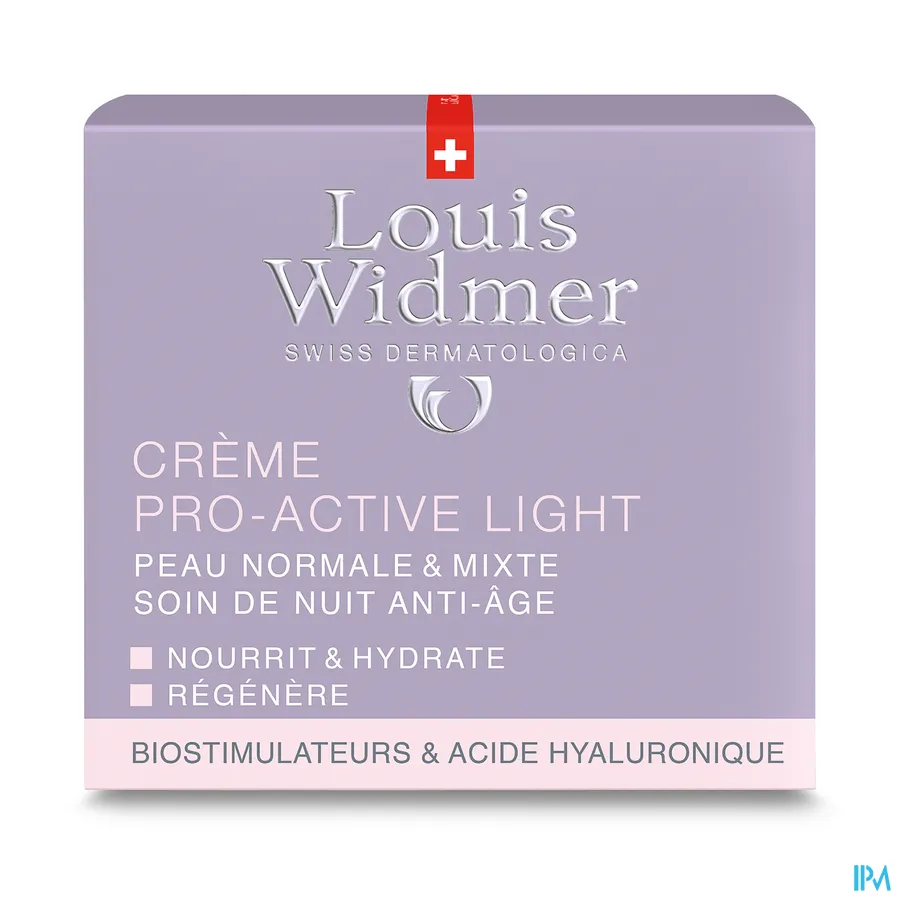 packshot van Louis Widmer Pro-Active Light Nachtcrème met Parfum Pot 50 ml