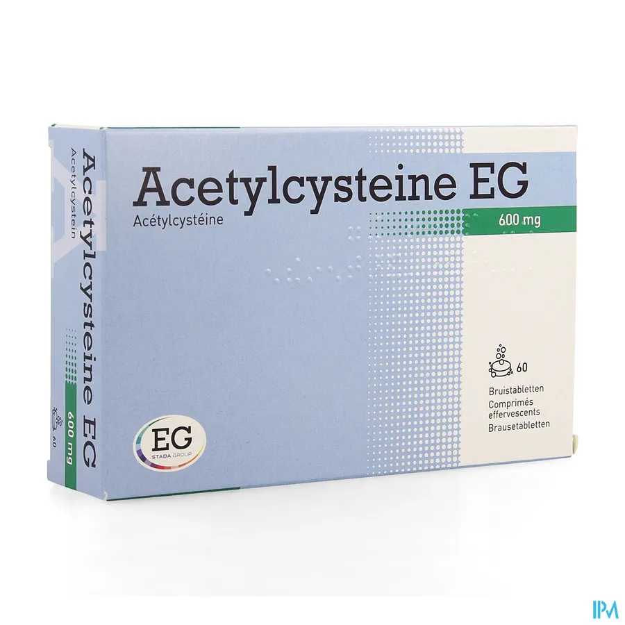 packshot van Acetylcysteïne EG 600 mg 60 Bruistabletten