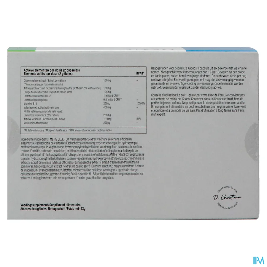 packshot van Metis Sleep 08 & A/stress 03 Duo V-caps 30x2