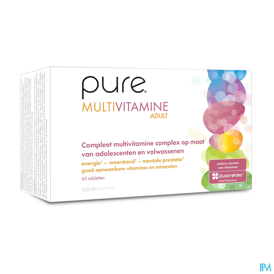 packshot van Pure Multivitamine Adult 60 tabletten