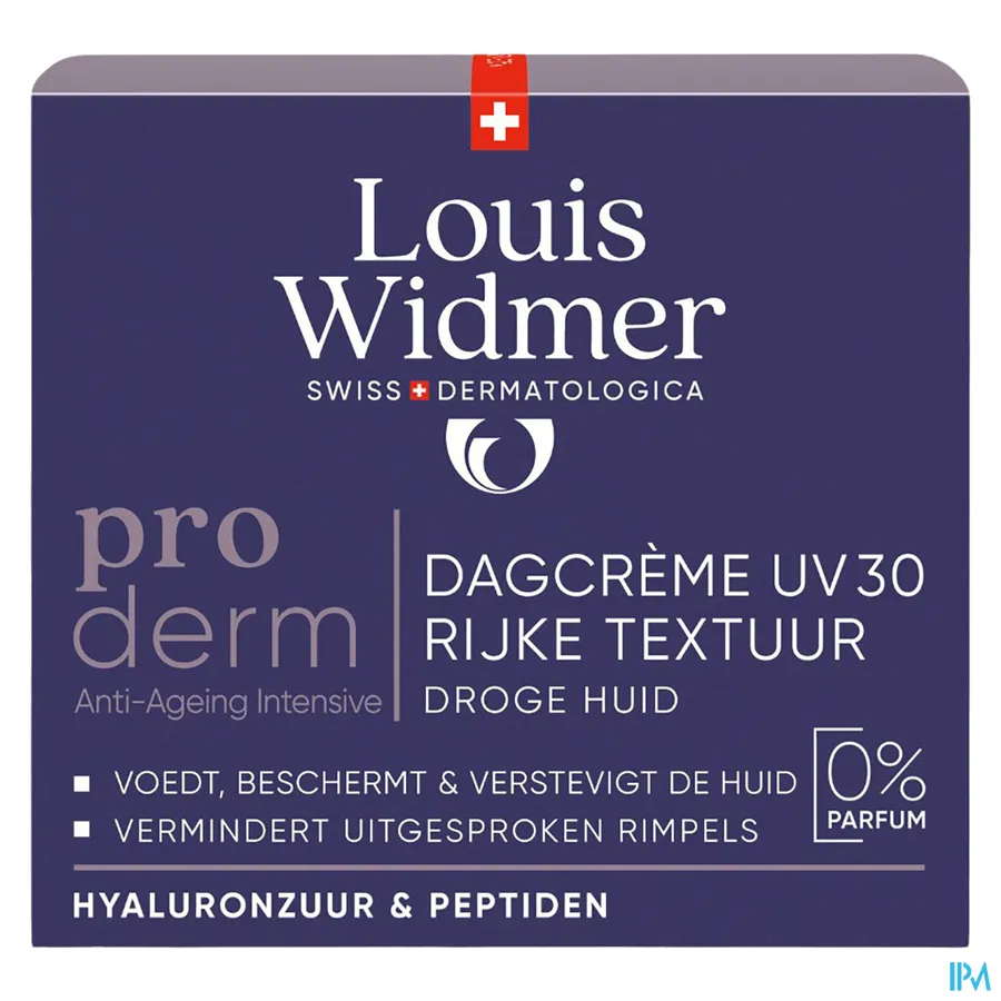 packshot van Louis Widmer Proderm Dagcrème UV 30 Rijke Textuur 50 ml - zonder parfum