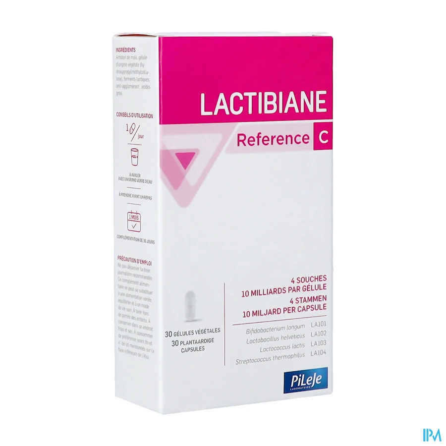 packshot van Pileje Lactibiane Reference 30 capsules