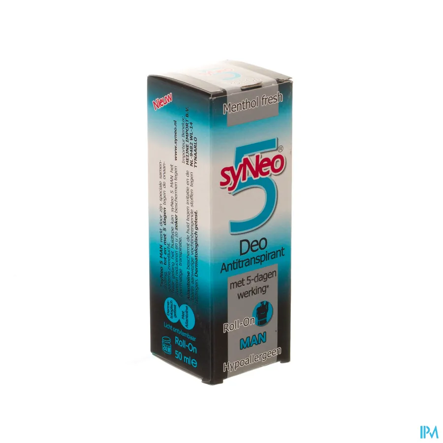 packshot van SyNeo Deo Antitranspirant met 5 Dagen Werking Man Menthol Fresh 50 ml voor Oksels