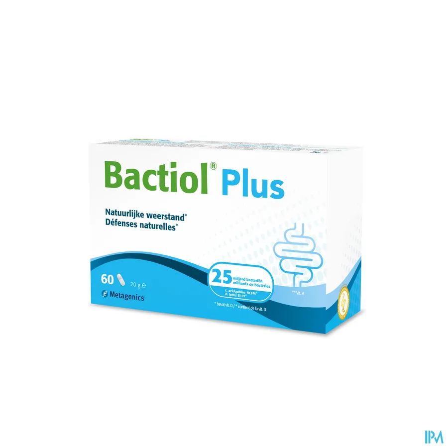 packshot van Bactiol Plus 60 capsules