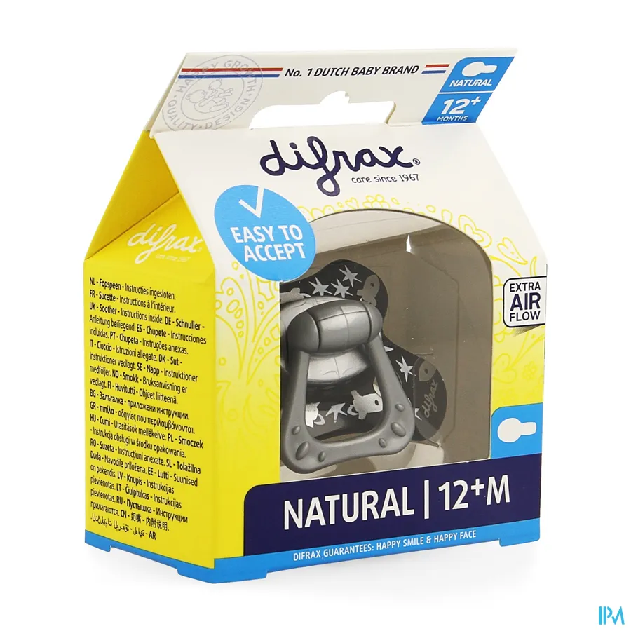 packshot van Difrax Fopspeen Natural 12m+